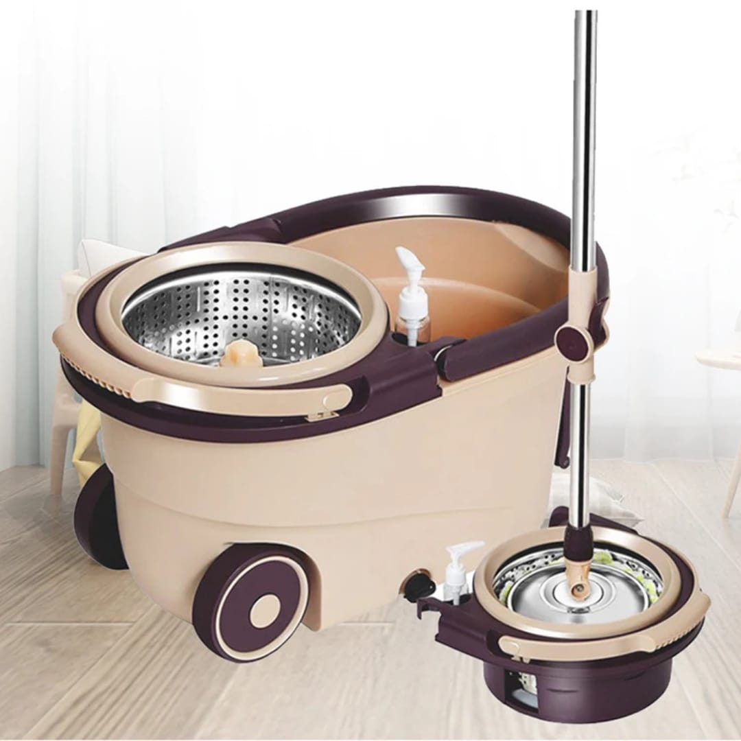 spin 360° Spin Mop with Bucket – Stainless Steel Basket - Image 2