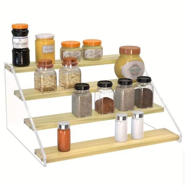 4-Tier Bamboo & Acrylic Multipurpose Stand
