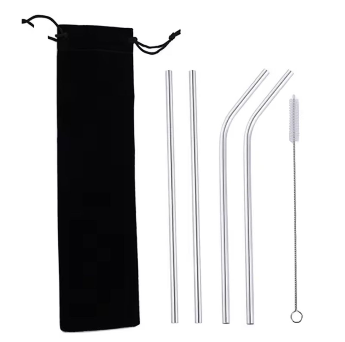 straw1 5-Pack EcoPure Reusable Stainless Steel Straws - Image 5