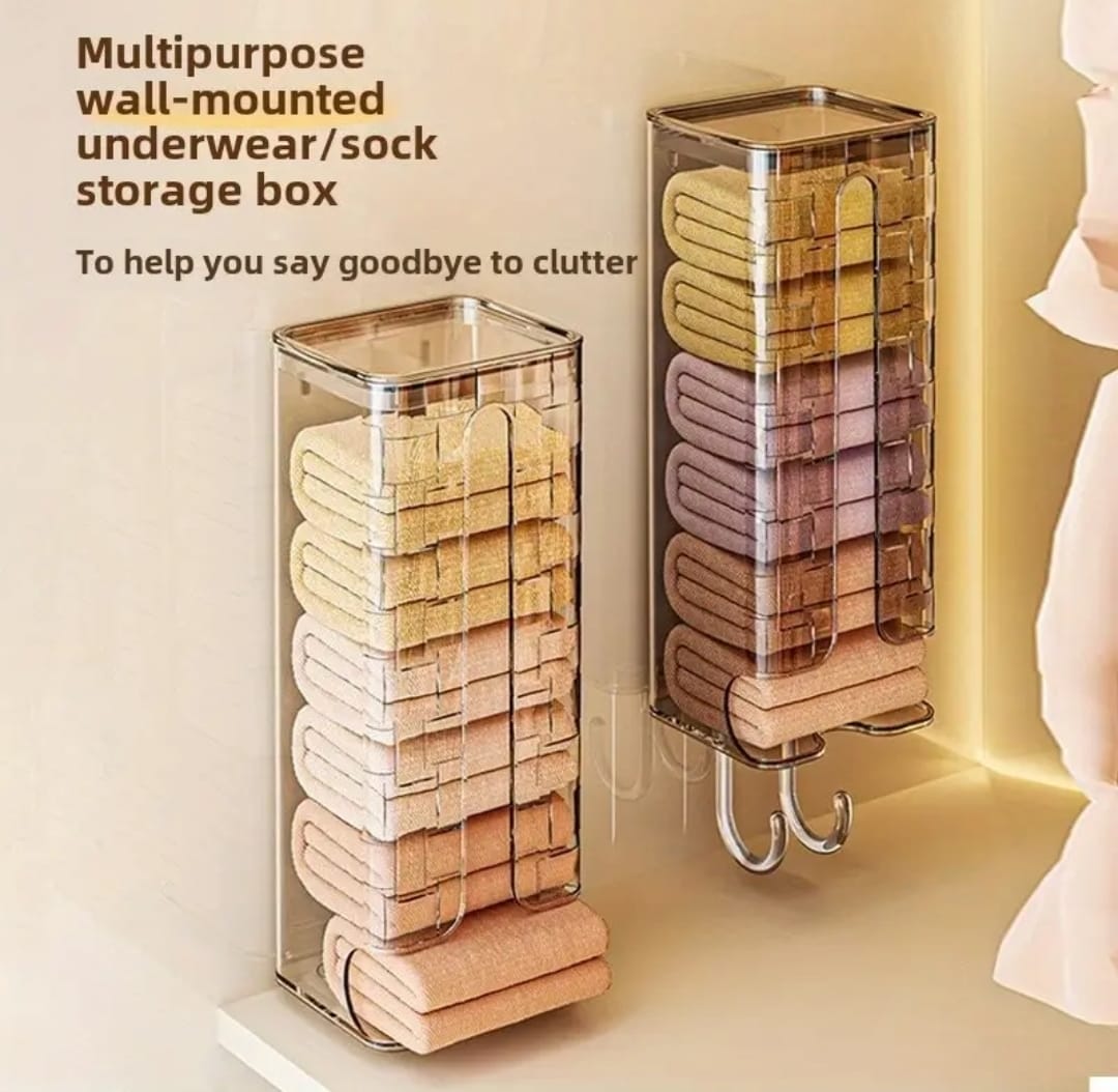 wallmounted socks4 Wall-Mounted Socks & Underwear Storage Box - Image 6