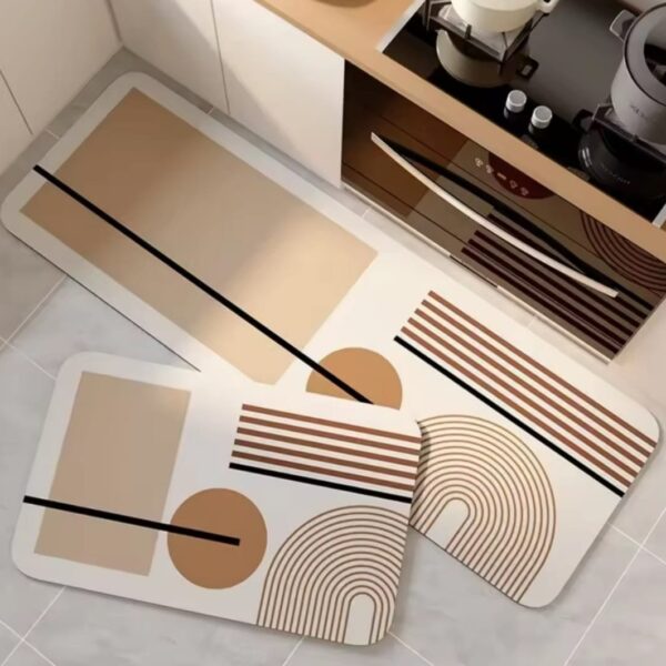 Rubber Bottom Antislip Kitchen Mats – 2pcs Set