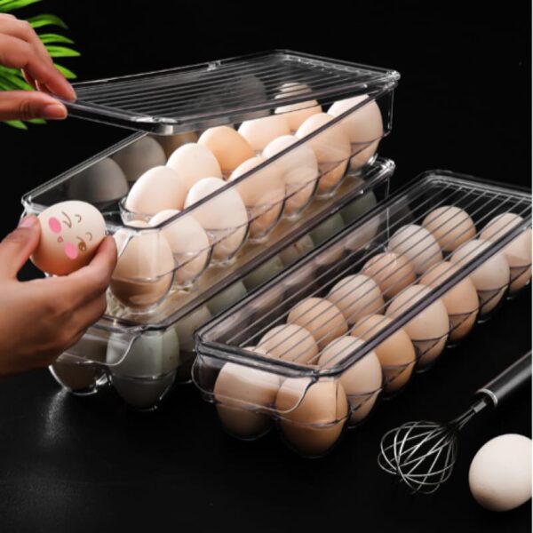 14-Grid Acrylic Egg Tray – Durable Kitchen Organizer