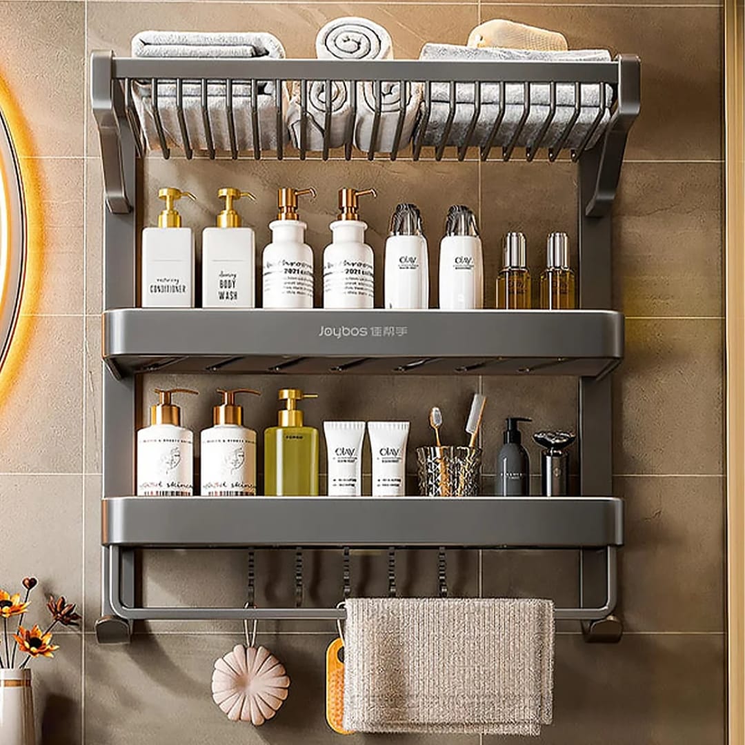 3-tier1 3-Tier Aluminum Bathroom Rack/Organizer - Image 4