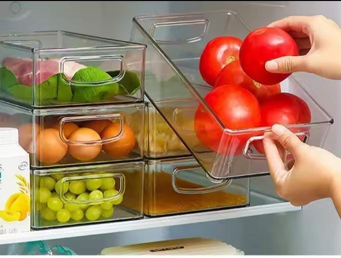 acrylic refrigirator2 Acrylic Fridge & Pantry Storage Organizer – Stackable - Image 1