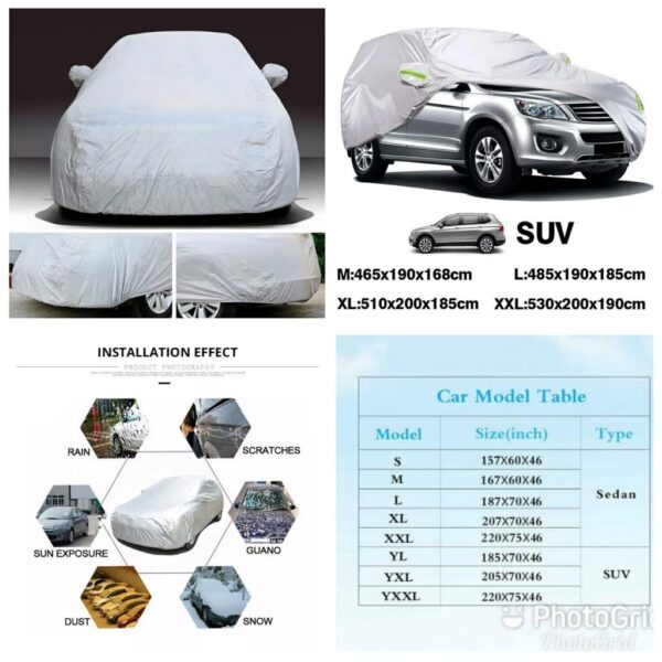 Universal Grey Car Cover – Weatherproof & XL