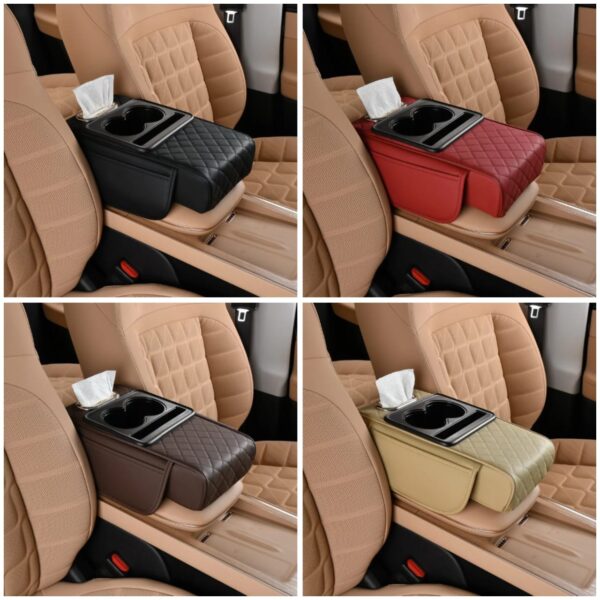 4in1 Car Armrest Cushion with Cup & Phone Holder