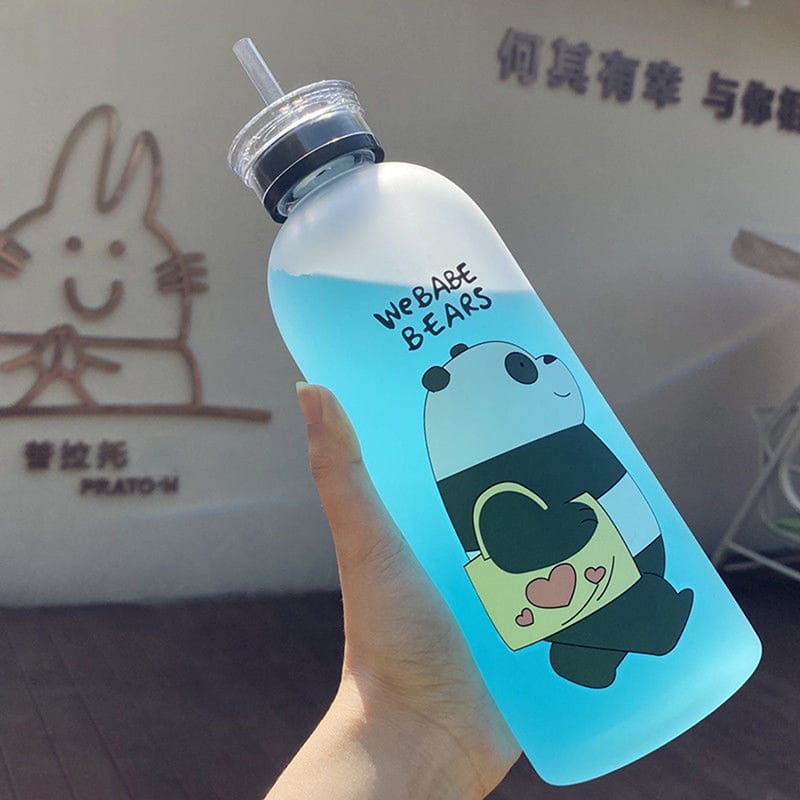 frosted 1000ml Frosted Water Bottle – BPA-Free & Heat-Resistant - Image 1