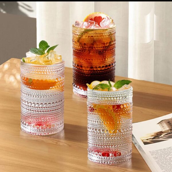 🥂 High Borosilicate Embossed Water/Juice Glasses
