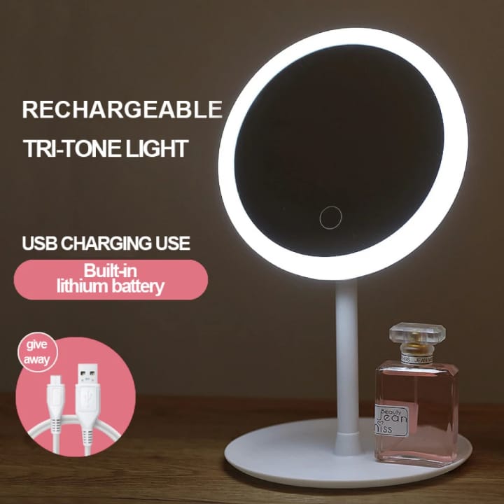 led makeup1 Rechargeable LED Makeup Mirror – 3 Brightness Levels - Image 4