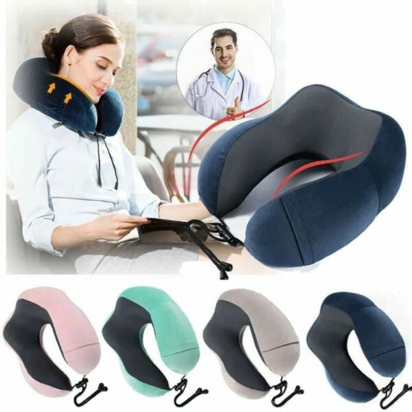 Travel Neck Pillows – Memory Foam with Phone Pocket