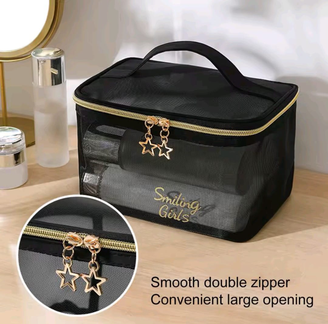 pretty1 Transparent Toiletry Bag – Double Zipper Cosmetic Storage - Image 4