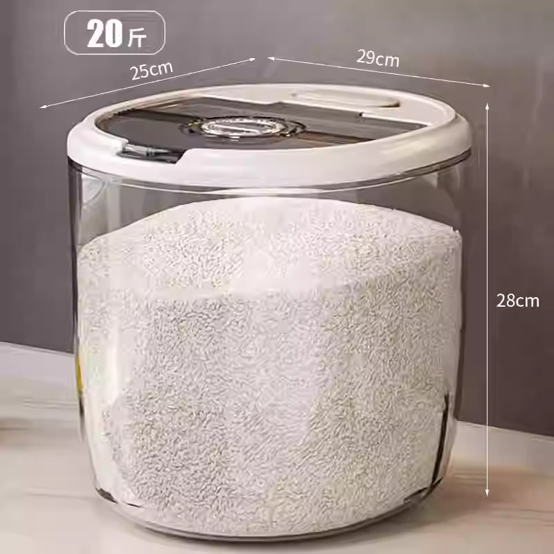 rice bucket1 Acrylic 10kg Rice Bucket – Airtight Food Storage - Image 5
