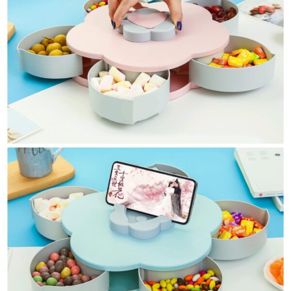 Rotating Petal Snack Tray – Candy & Nut Storage