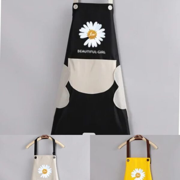Sunflower Waterproof Adults Kitchen Aprons with Side Wipes