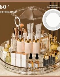 Rotating Umbrella Makeup Organizer