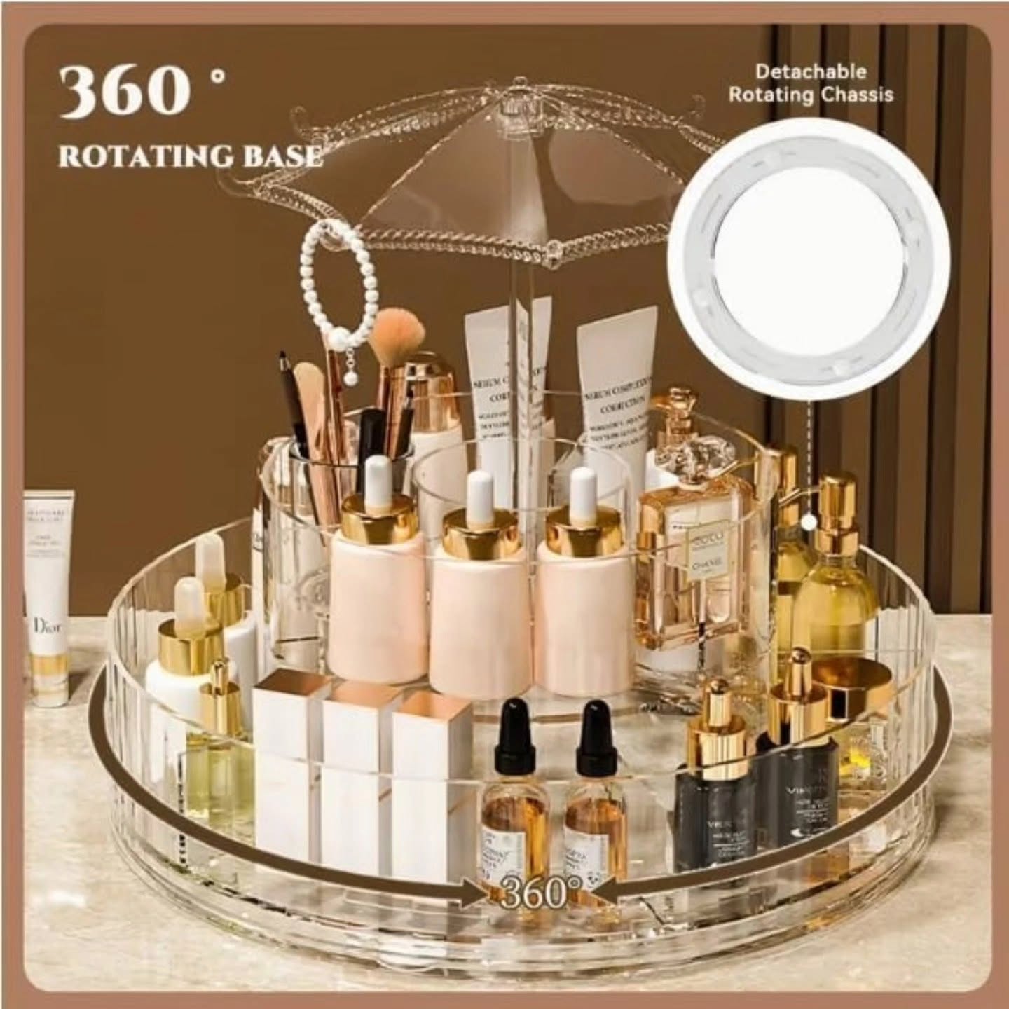 Rotating Umbrella Makeup Organizer Rotating Umbrella Makeup Organizer