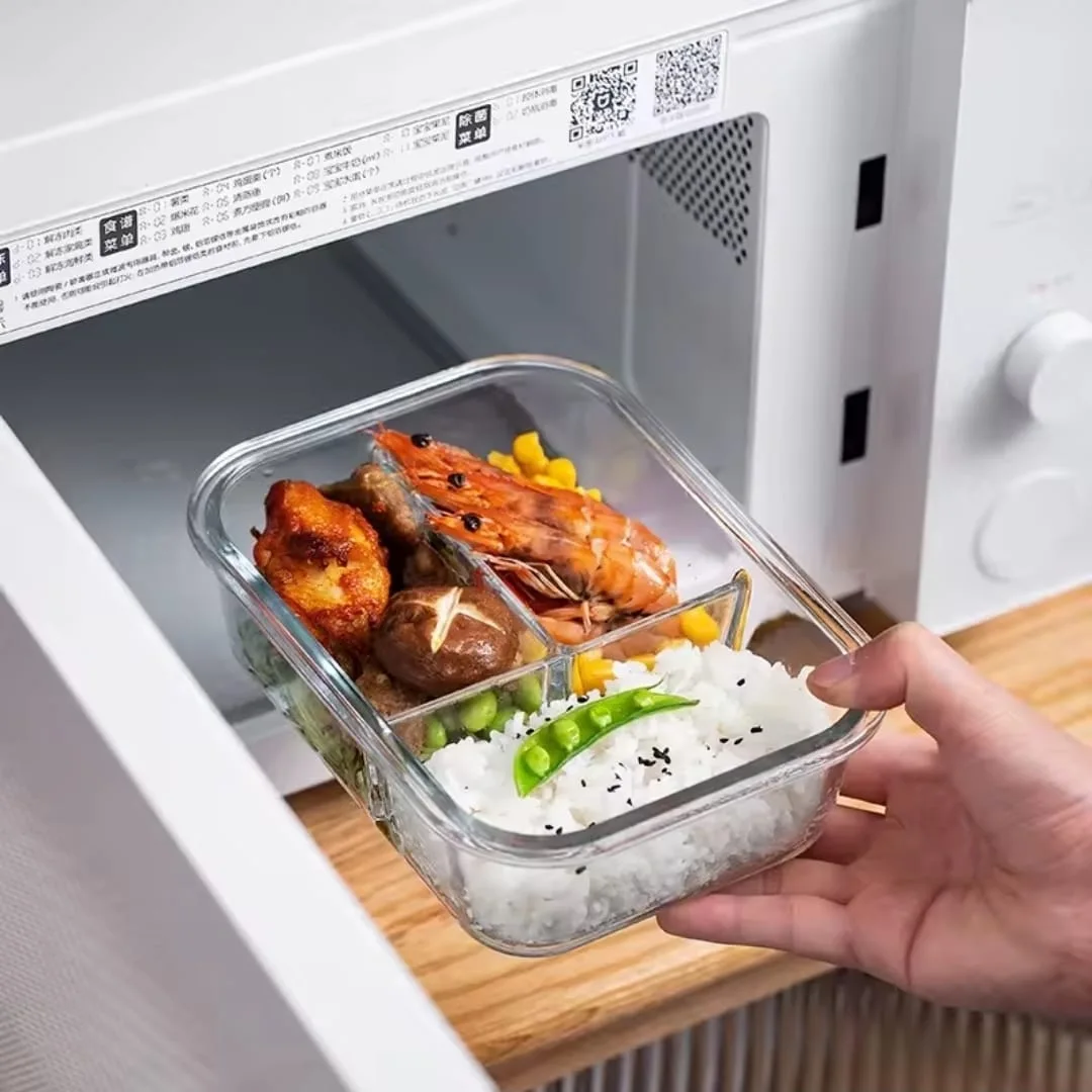 High Borosilicate Glass Partitioned Lunchbox. High Borosilicate Glass Partitioned Lunchbox.