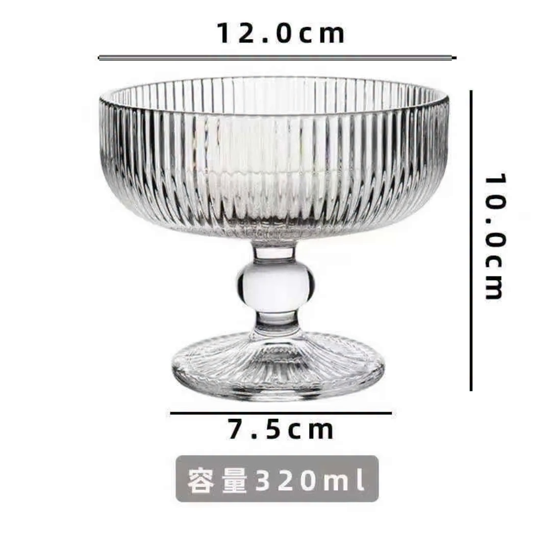 6Pcs High Borosilicate Ribbed Dessert/Ice Cream Glasses/Goblet 6Pcs High Borosilicate Ribbed Dessert/Ice Cream Glasses/Goblet