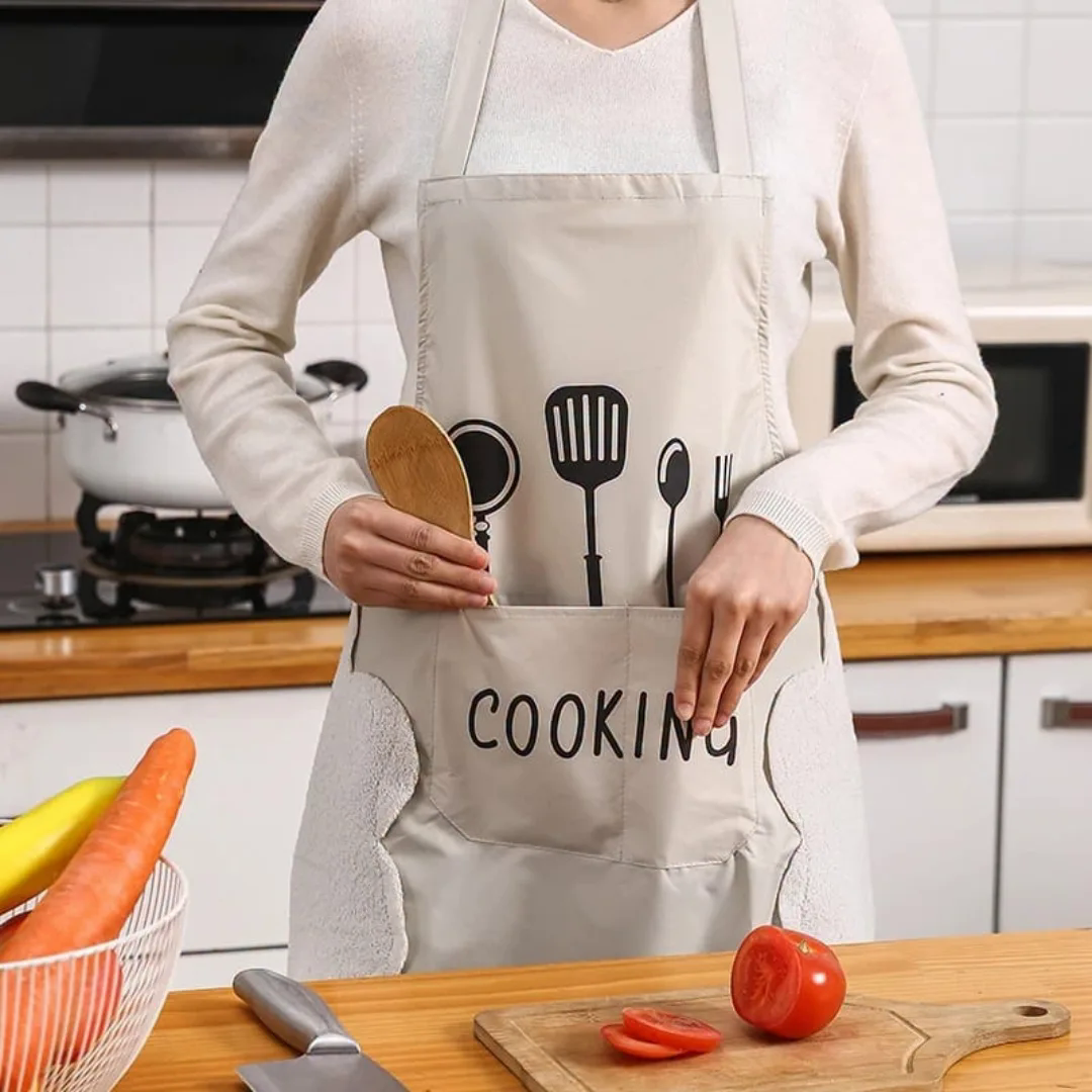 Kitchen Apron with Hand Wipe Pockets Kitchen Apron with Hand Wipe Pockets