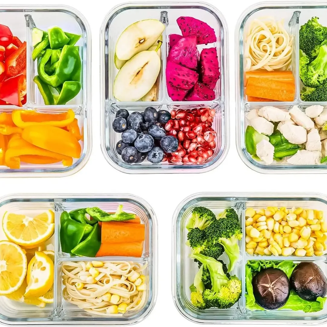 High Borosilicate Glass Partitioned Lunchbox. High Borosilicate Glass Partitioned Lunchbox.