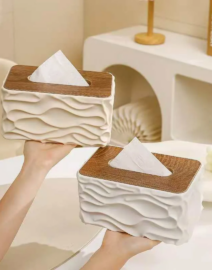 Luxury Wave Texture Tissue Box / Serviette Holder