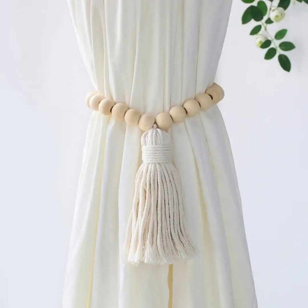 2Pcs Macrame Curtain Tiebacks with Tassel 2Pcs Macrame Curtain Tiebacks with Tassel