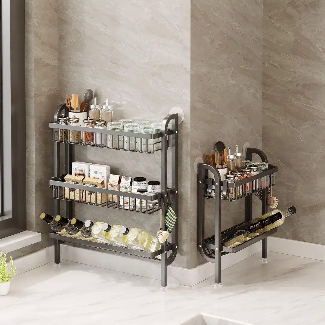 3-Tier Wall-Mounted Kitchen Storage Rack 3-Tier Wall-Mounted Kitchen Storage Rack