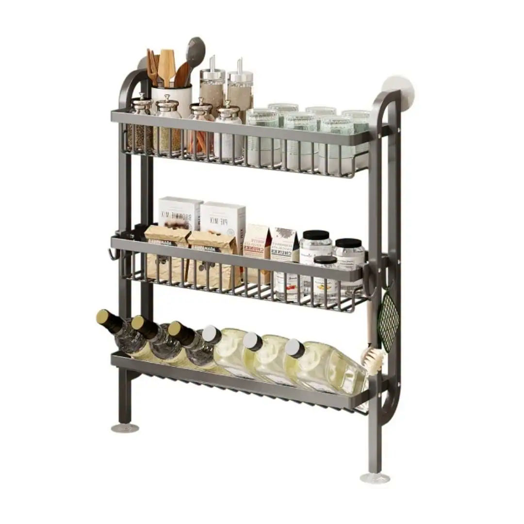 3-Tier Wall-Mounted Kitchen Storage Rack 3-Tier Wall-Mounted Kitchen Storage Rack