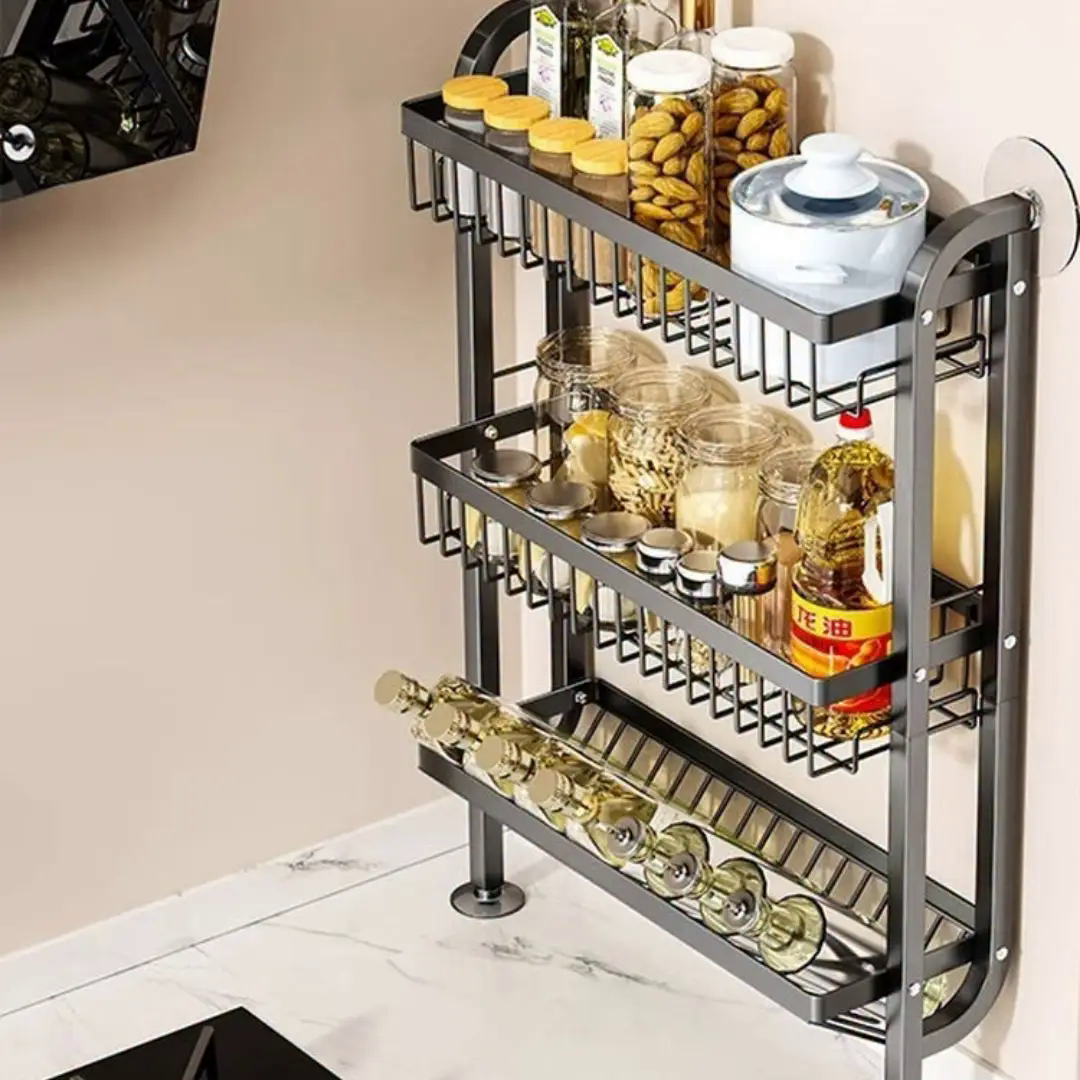 3-Tier Wall-Mounted Kitchen Storage Rack 3-Tier Wall-Mounted Kitchen Storage Rack