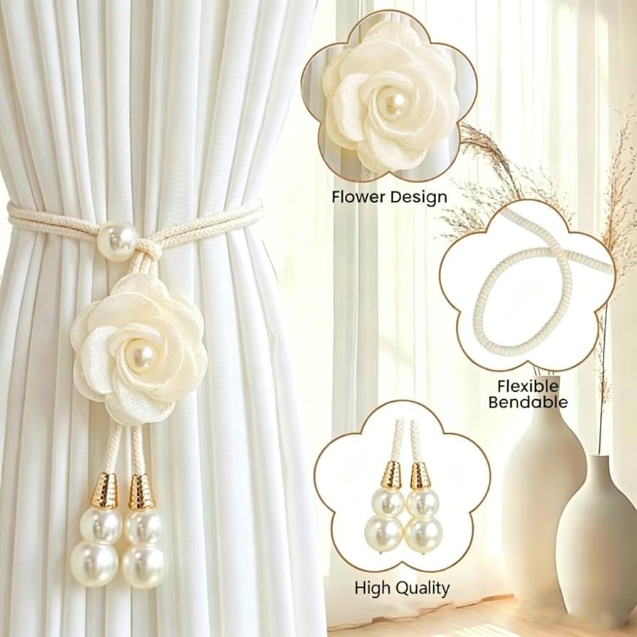 Creative Camelia Flower Decorative Curtain Tieback Creative Camelia Flower Decorative Curtain Tieback
